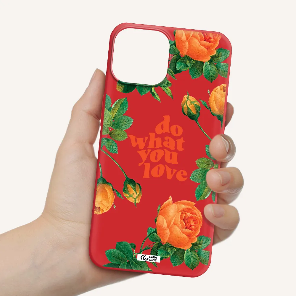 a close up of flowers Apple iPhone 13 Silicone Imperial Red Case