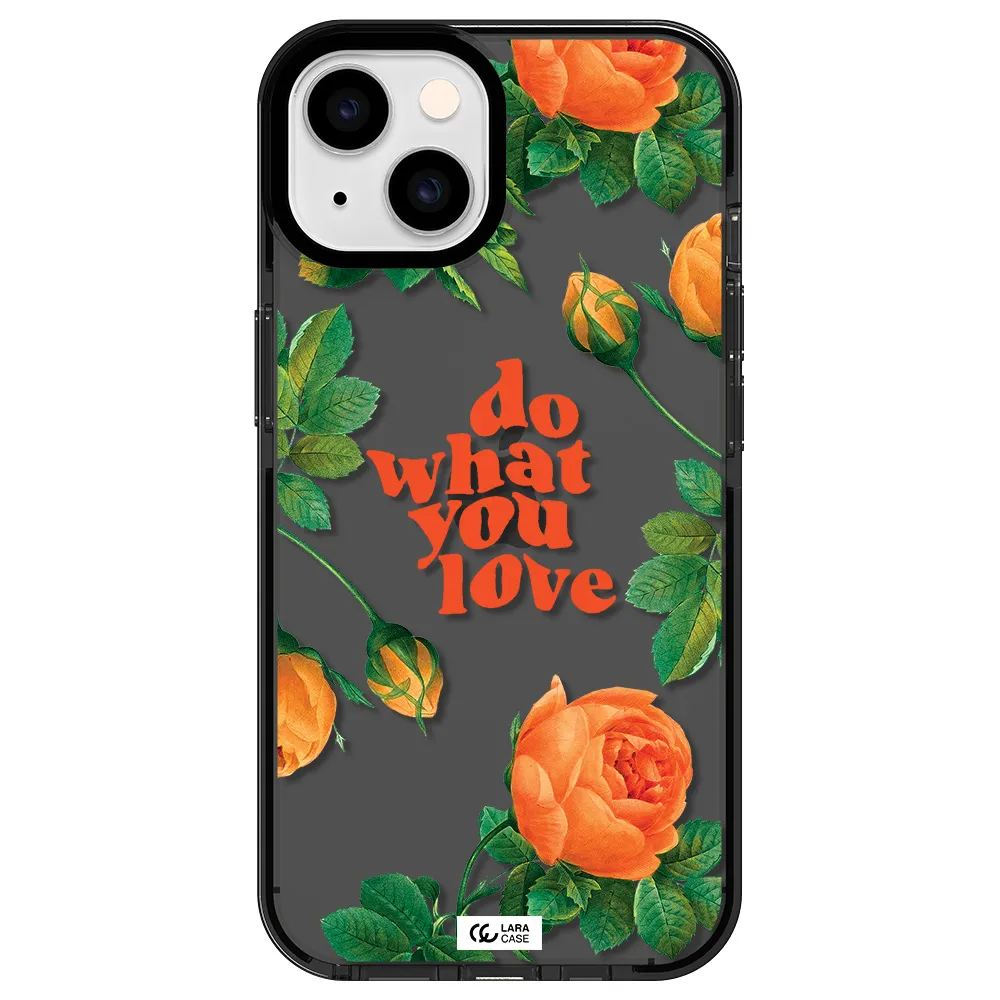 a close up of flowers Apple iPhone 14 impact Smoke Black Case