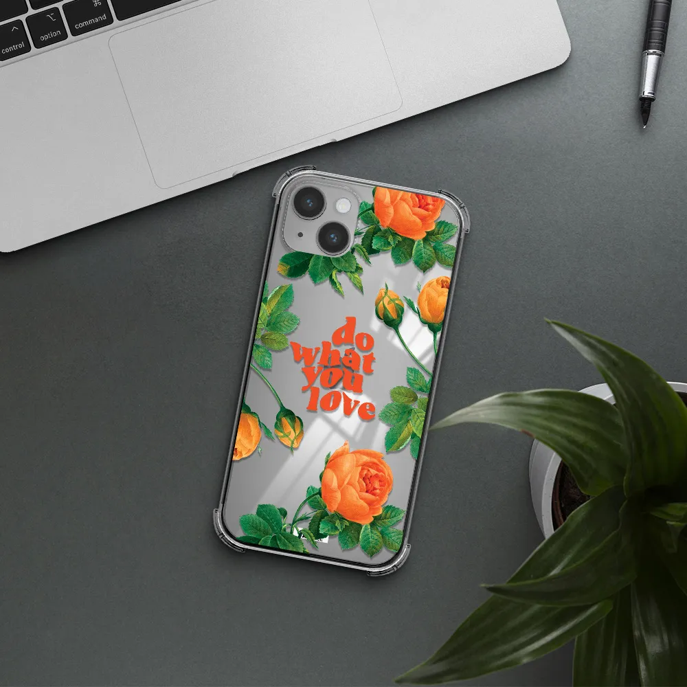 a close up of flowers Apple iPhone 14 plus Clear PC Case