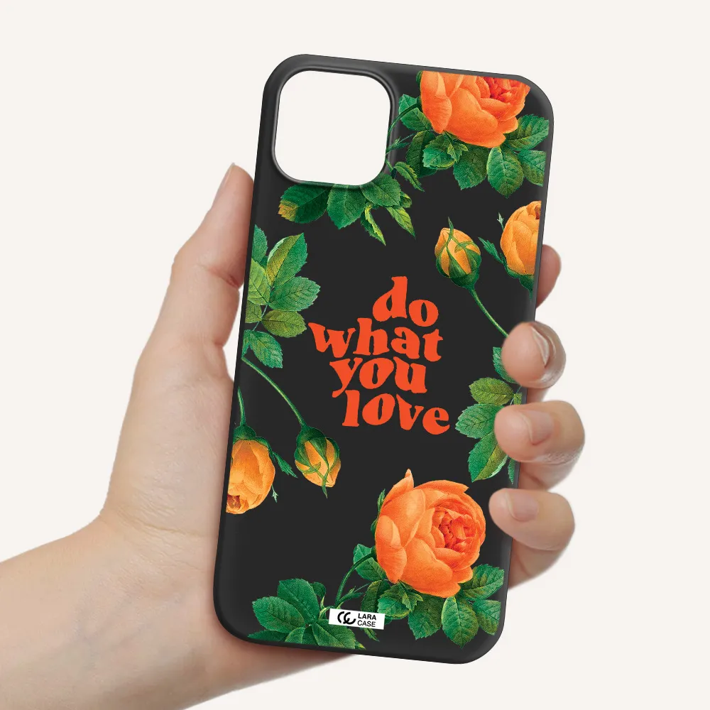 a close up of flowers Apple iPhone 14 plus Silicone black Case