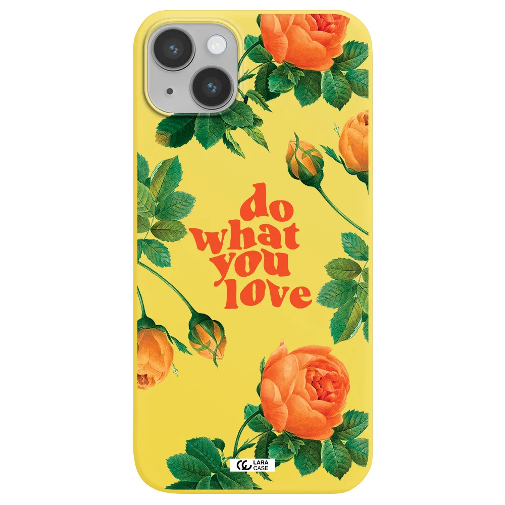 a close up of flowers Apple iPhone 14 plus Silicone canary yellow Case