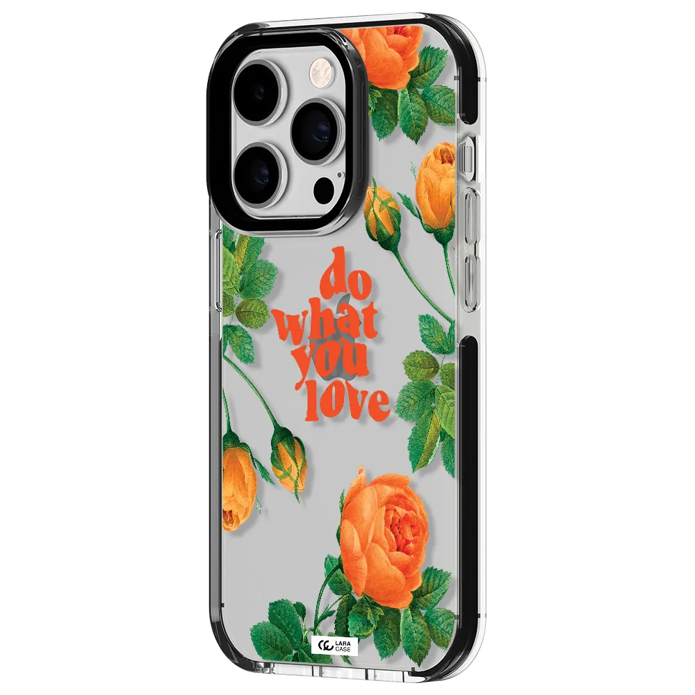 a close up of flowers Apple iPhone 14 pro impact black border Case