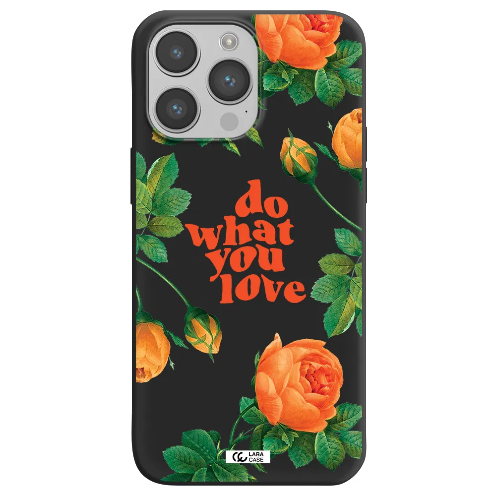 a close up of flowers Apple iPhone 14 pro max Silicone black Case
