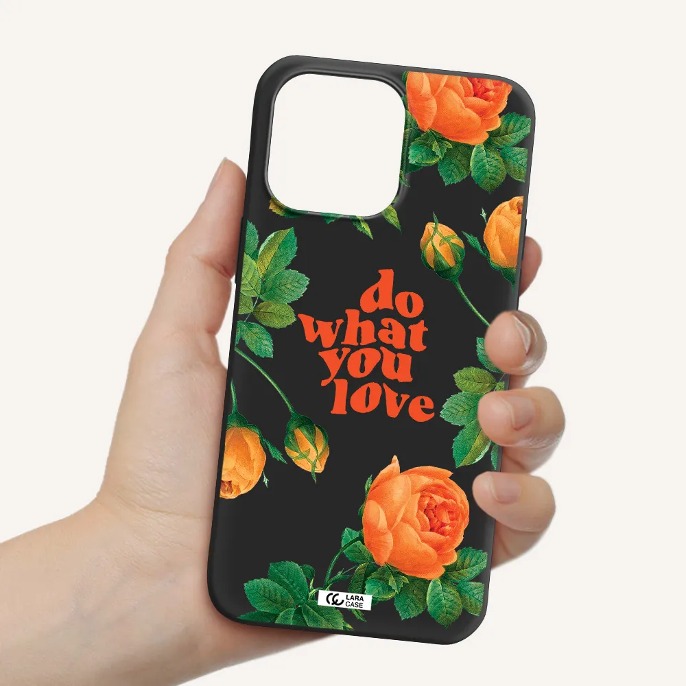 a close up of flowers Apple iPhone 14 pro Silicone black Case
