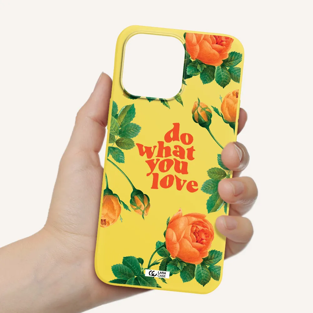 a close up of flowers Apple iPhone 14 pro Silicone canary yellow Case