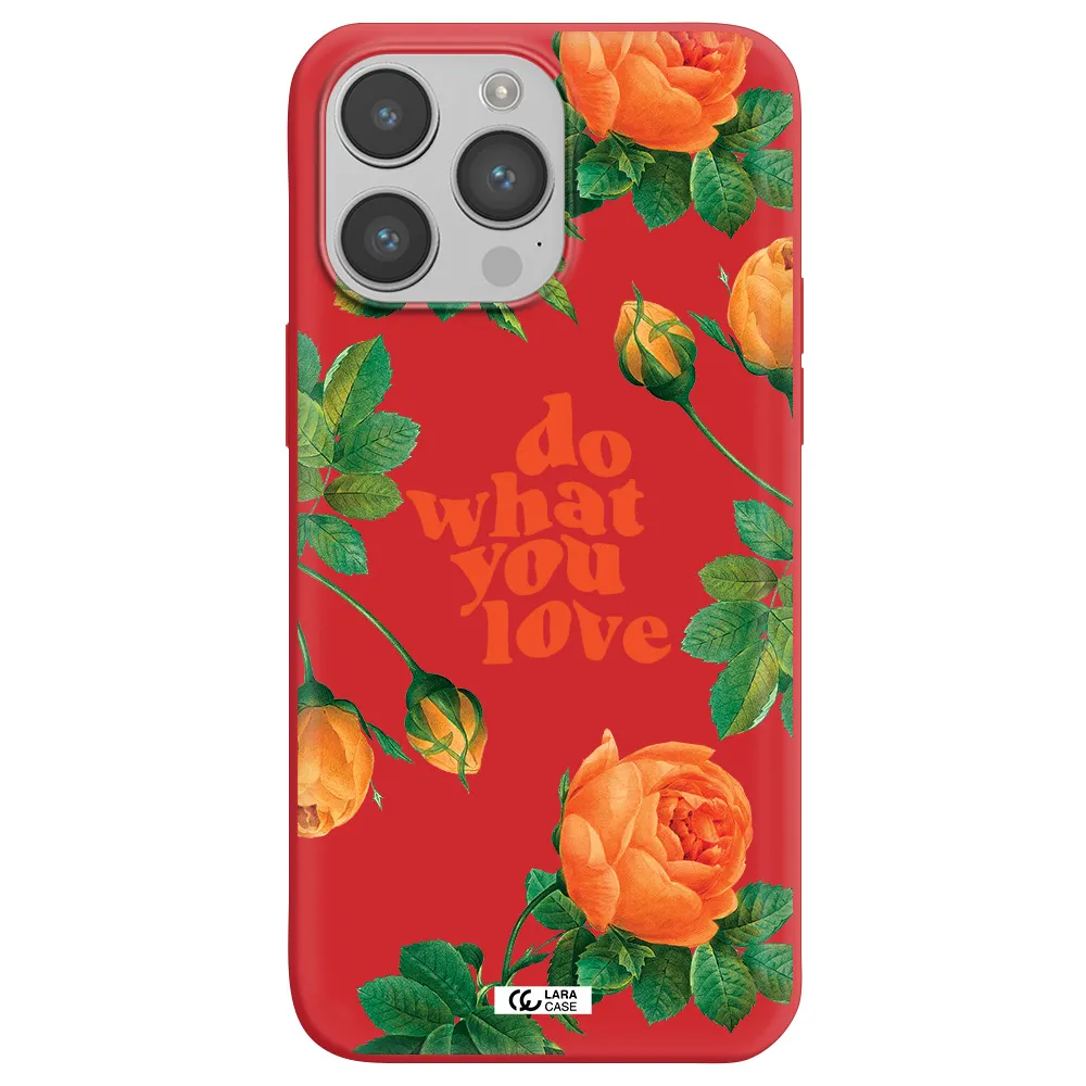a close up of flowers Apple iPhone 14 pro Silicone Imperial Red Case