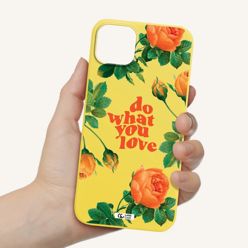 a close up of flowers Apple iPhone 14 Silicone canary yellow Case
