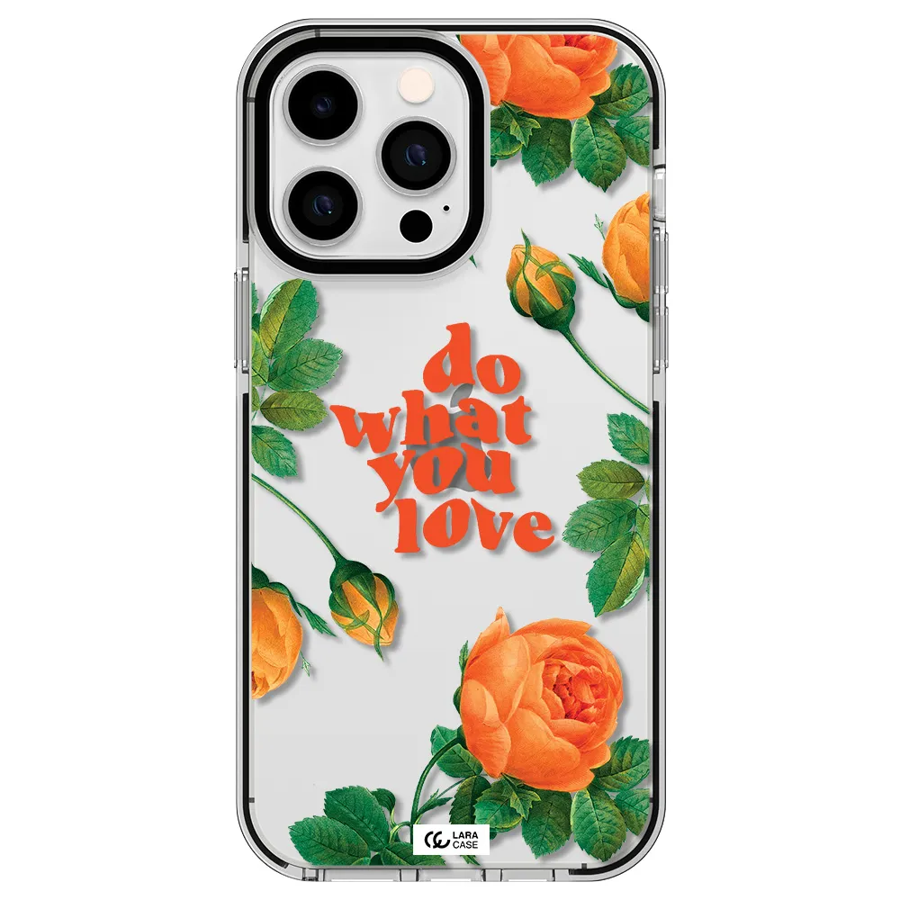 a close up of flowers Apple iPhone 15 Pro impact black border Case