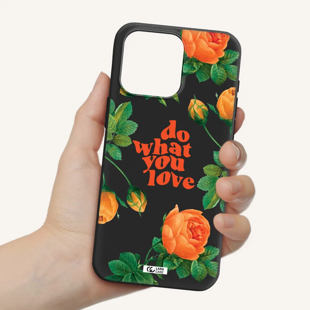 a close up of flowers Apple Iphone 15 Pro max Silicone black Case