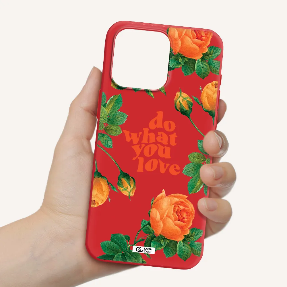 A Close Up Of Flowers Apple Iphone 15 Pro Max Silicone Imperial Red Case