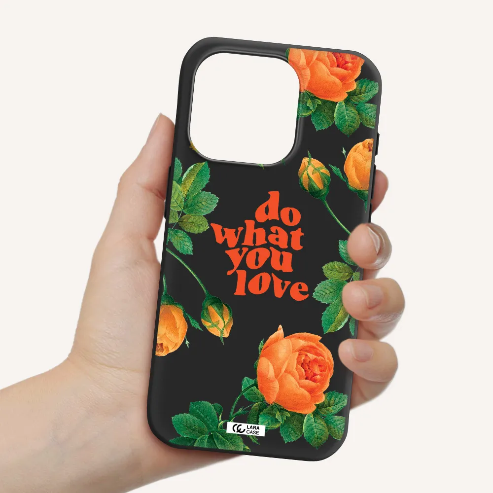 A Close Up Of Flowers Apple Iphone 15 Pro Silicone Black Case