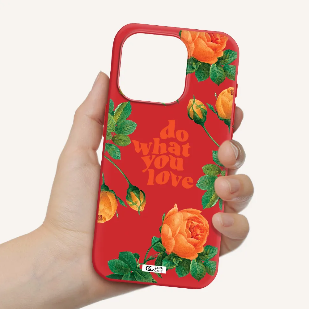 A Close Up Of Flowers Apple Iphone 15 Pro Silicone Imperial Red Case