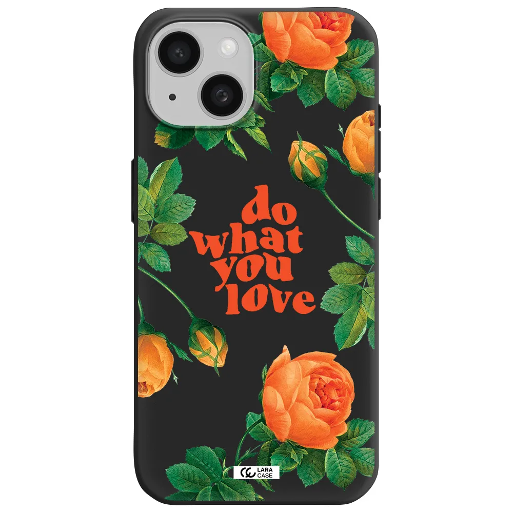 a close up of flowers Apple iPhone 15 Silicone black Case