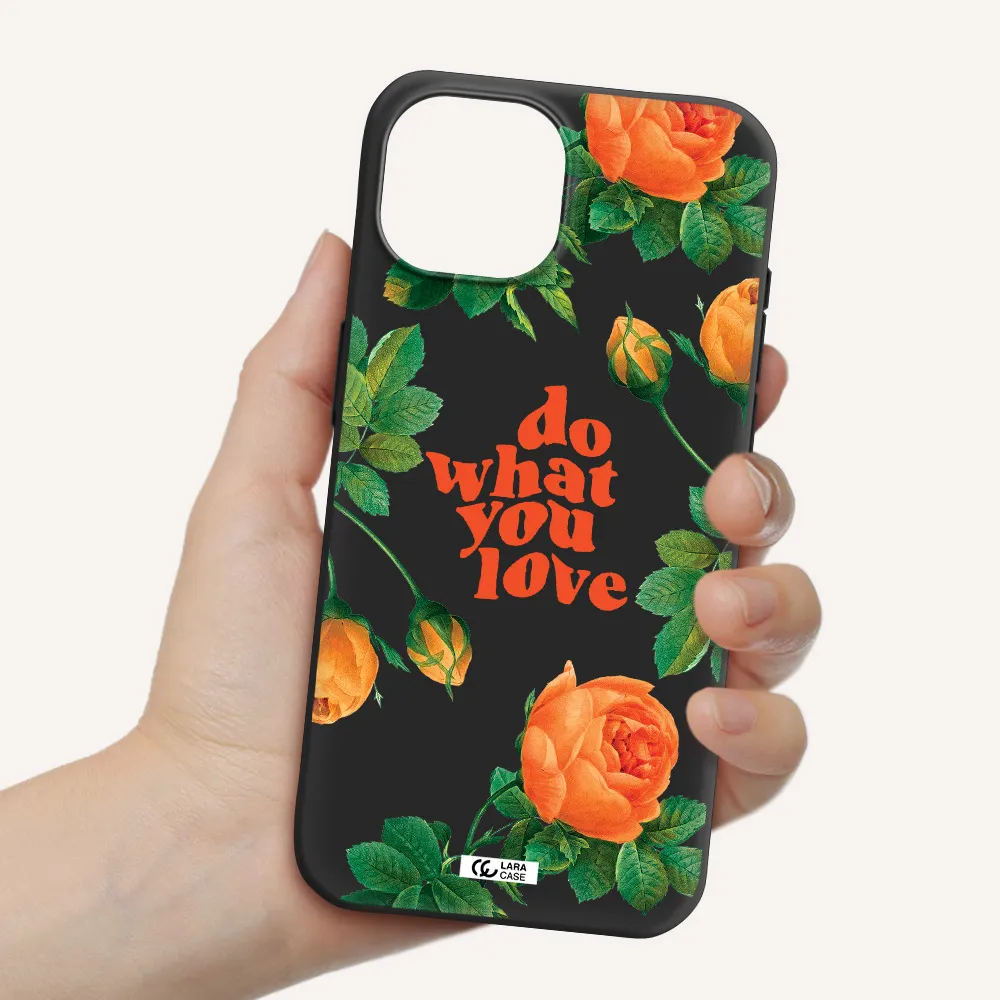 a close up of flowers Apple iPhone 15 Silicone black Case