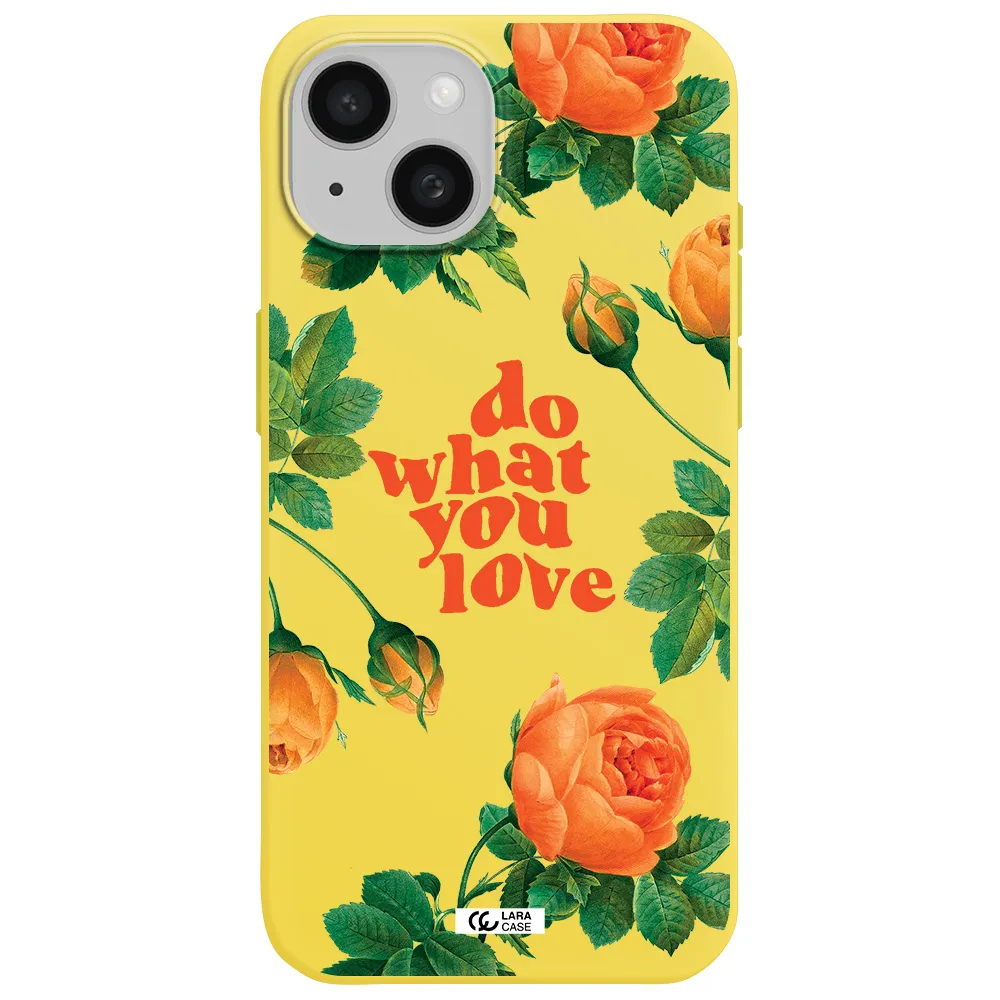 a close up of flowers Apple iPhone 15 Silicone canary yellow Case