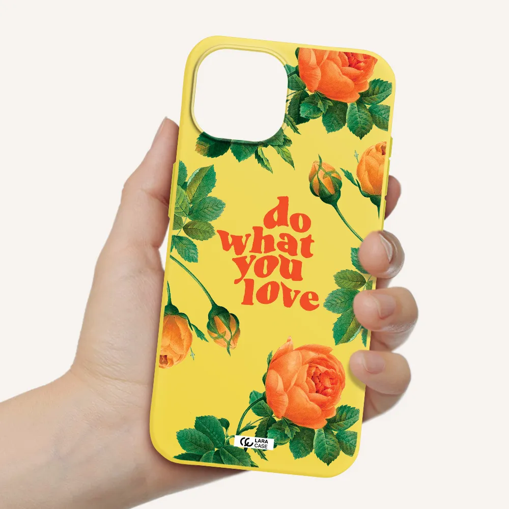 a close up of flowers Apple iPhone 15 Silicone canary yellow Case