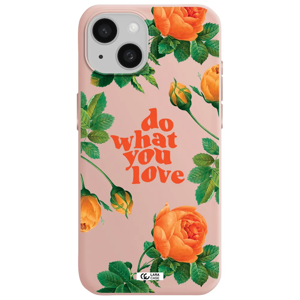 A Close Up Of Flowers Apple Iphone 15 Silicone Pastel Pink Case