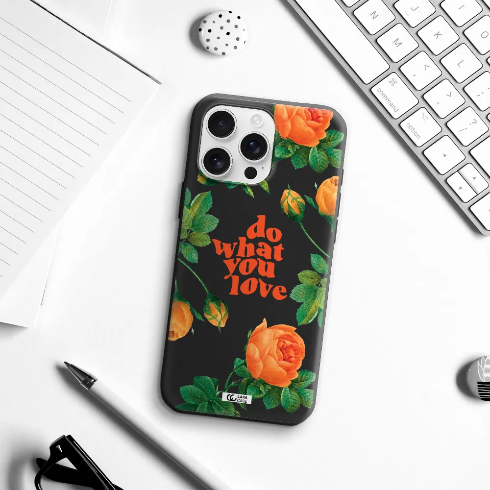 A Close Up Of Flowers Apple Iphone 16 Pro Max Silicone Black Case