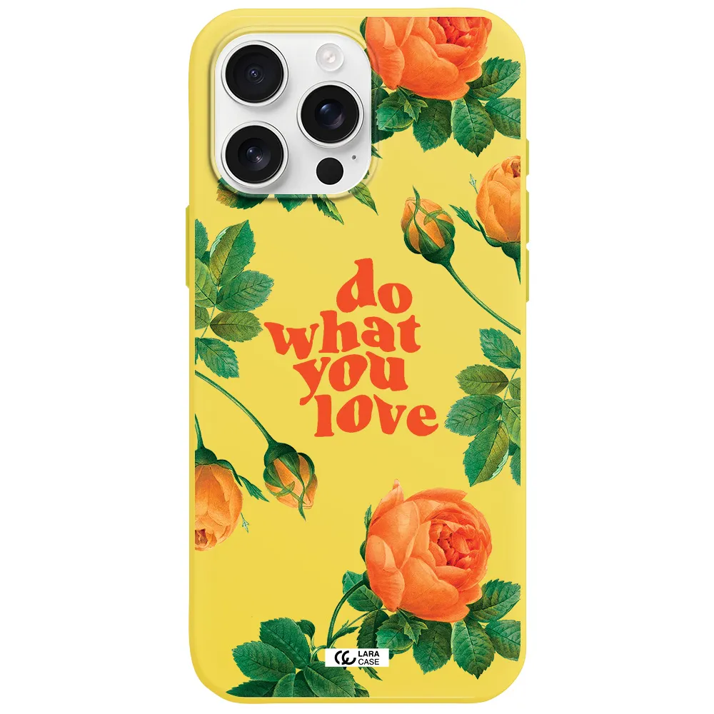 A Close Up Of Flowers Apple Iphone 16 Pro Max Silicone Canary Yellow Case