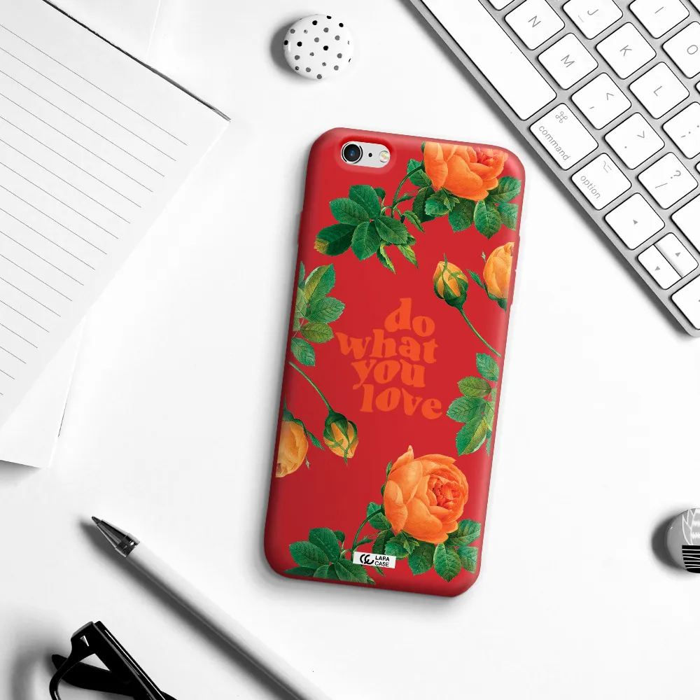 a close up of flowers Apple iPhone 6 plus Silicone Imperial Red Case