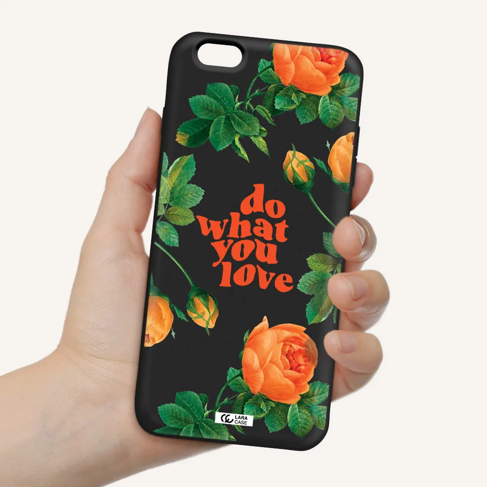 a close up of flowers Apple iPhone 6 s plus Silicone black Case