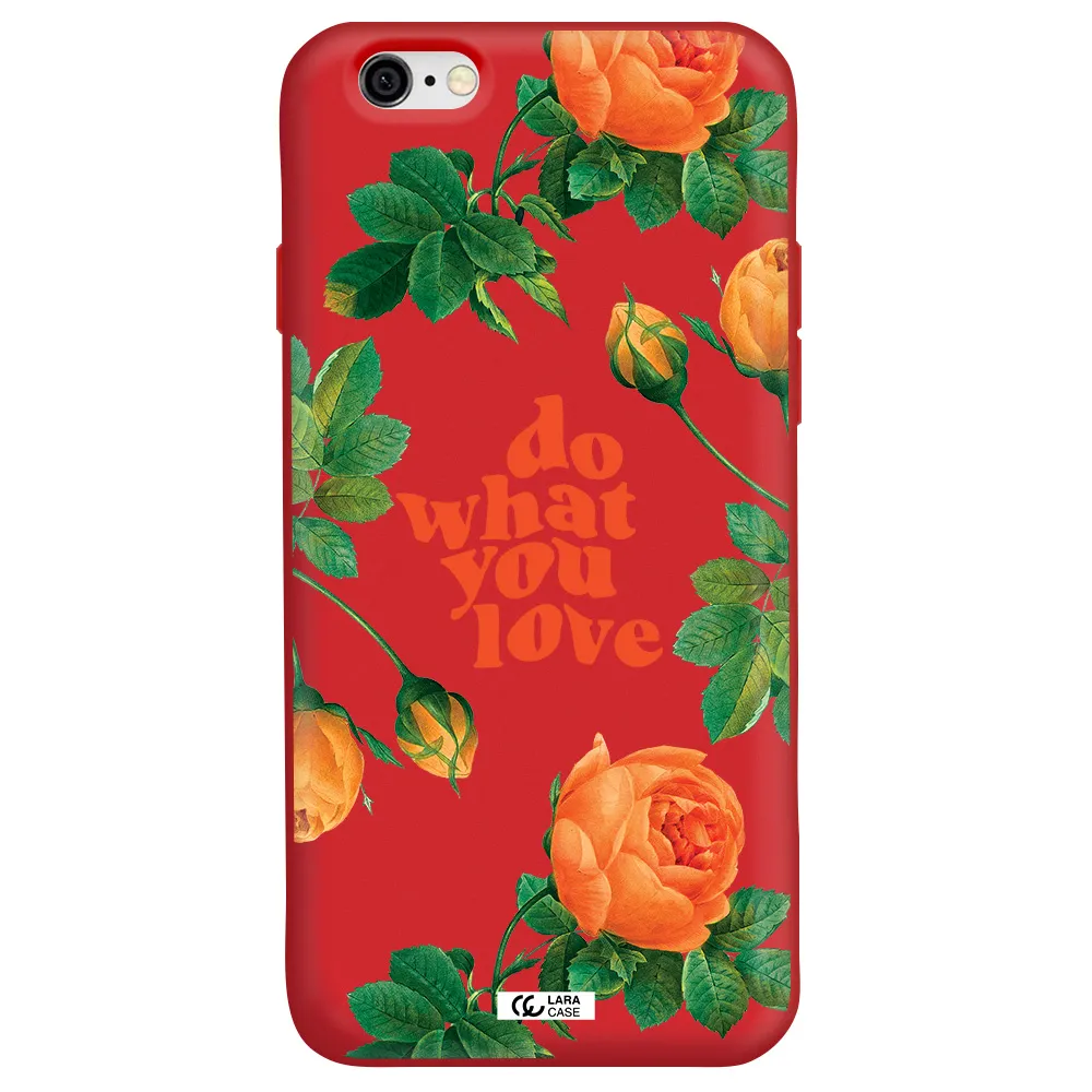 a close up of flowers Apple iPhone 6 Silicone Imperial Red Case