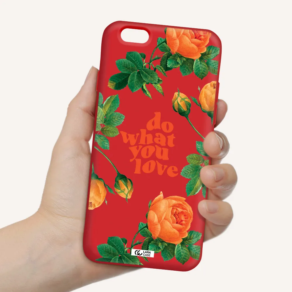 a close up of flowers Apple iPhone 6 Silicone Imperial Red Case
