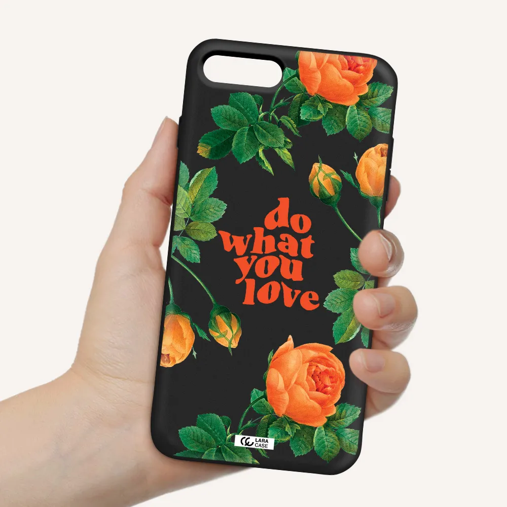 a close up of flowers Apple iPhone 7 plus Silicone black Case