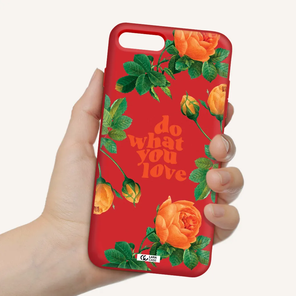 a close up of flowers Apple iPhone 7 plus Silicone Imperial Red Case