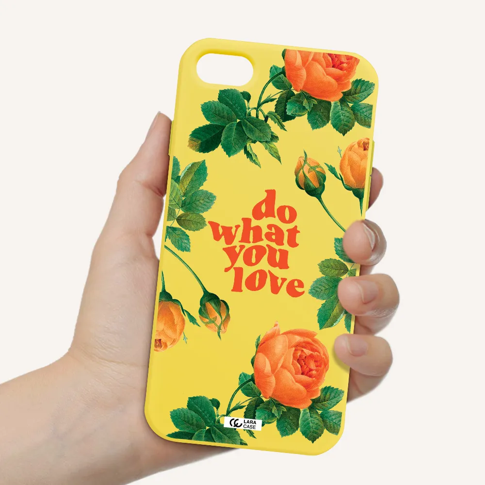 a close up of flowers Apple iPhone 7 Silicone canary yellow Case