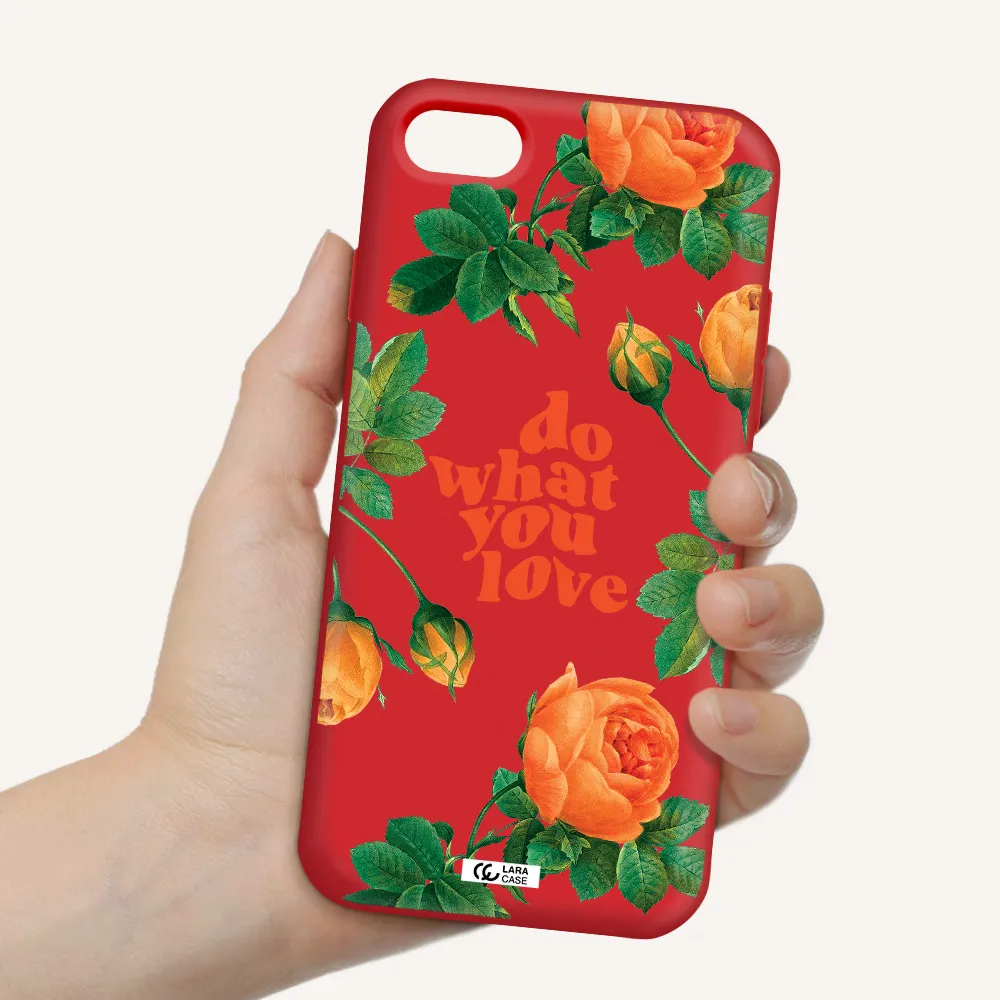 a close up of flowers Apple iPhone 7 Silicone Imperial Red Case