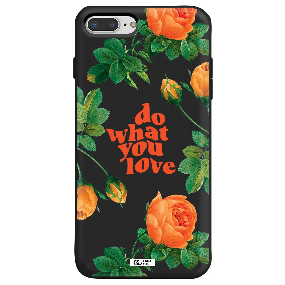 a close up of flowers Apple iPhone 8 plus Silicone black Case