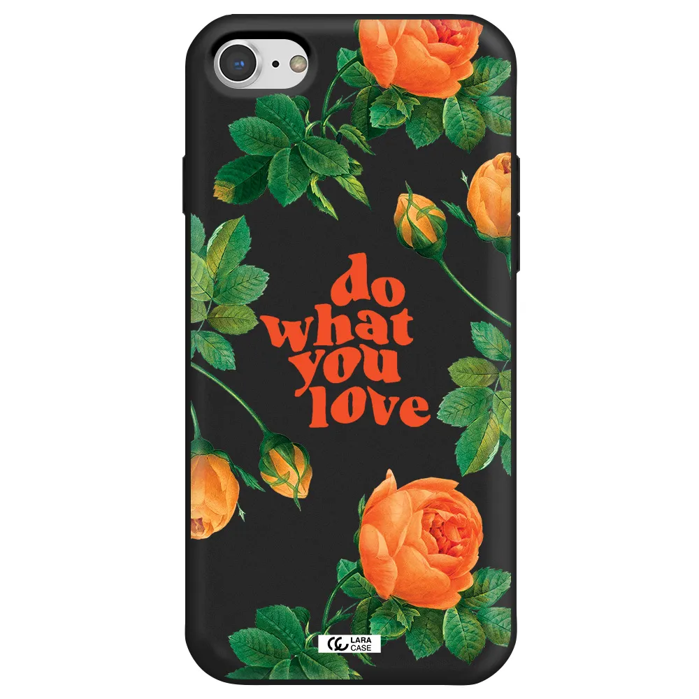 a close up of flowers Apple iPhone 8 Silicone black Case