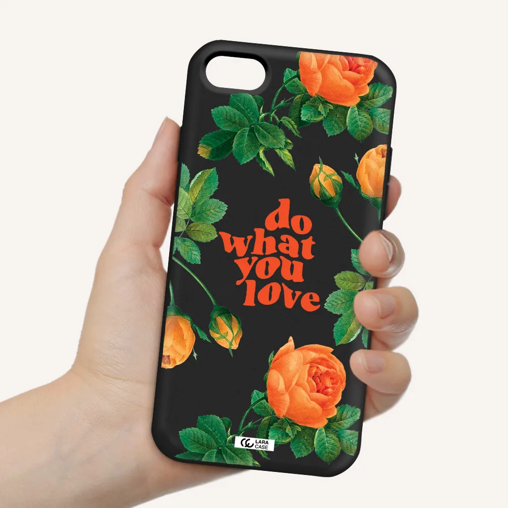 a close up of flowers Apple iPhone 8 Silicone black Case