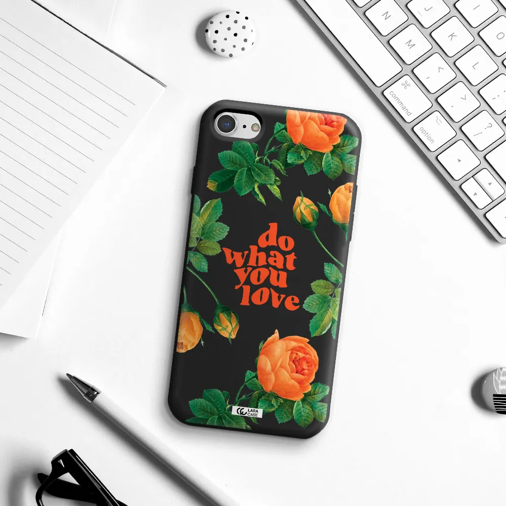 a close up of flowers Apple iPhone 8 Silicone black Case