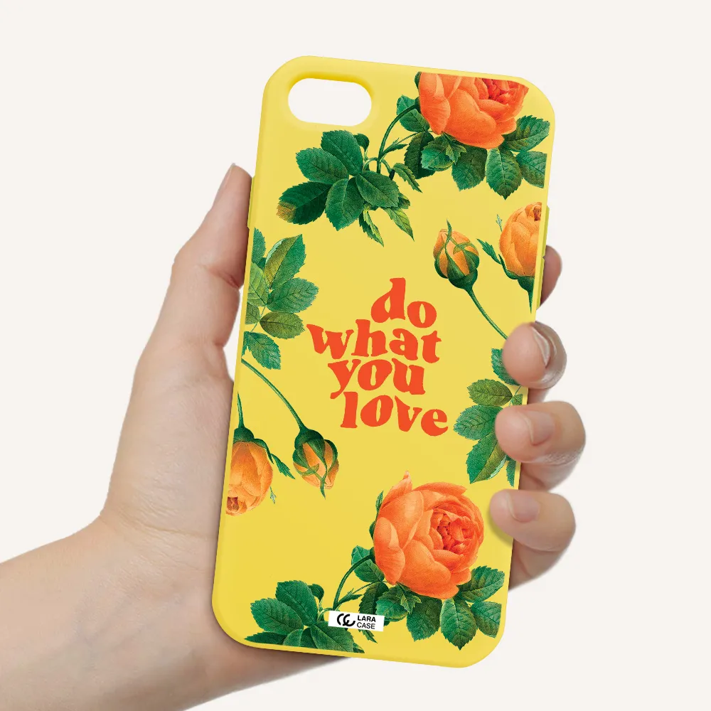 a close up of flowers Apple iPhone 8 Silicone canary yellow Case