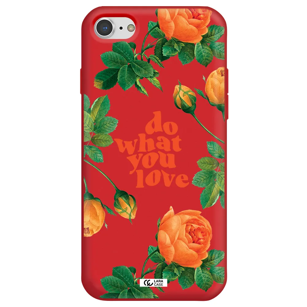 a close up of flowers Apple iPhone 8 Silicone Imperial Red Case