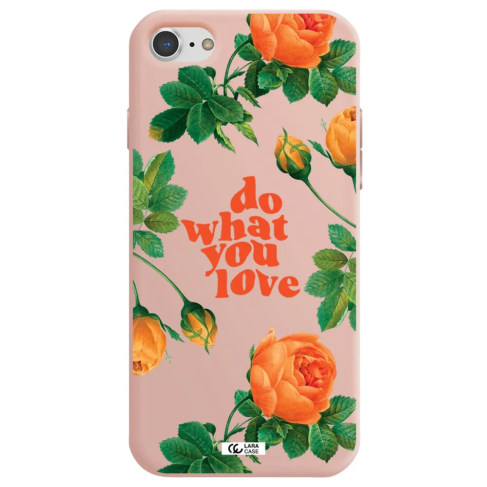 a close up of flowers Apple iPhone 8 Silicone pastel pink Case