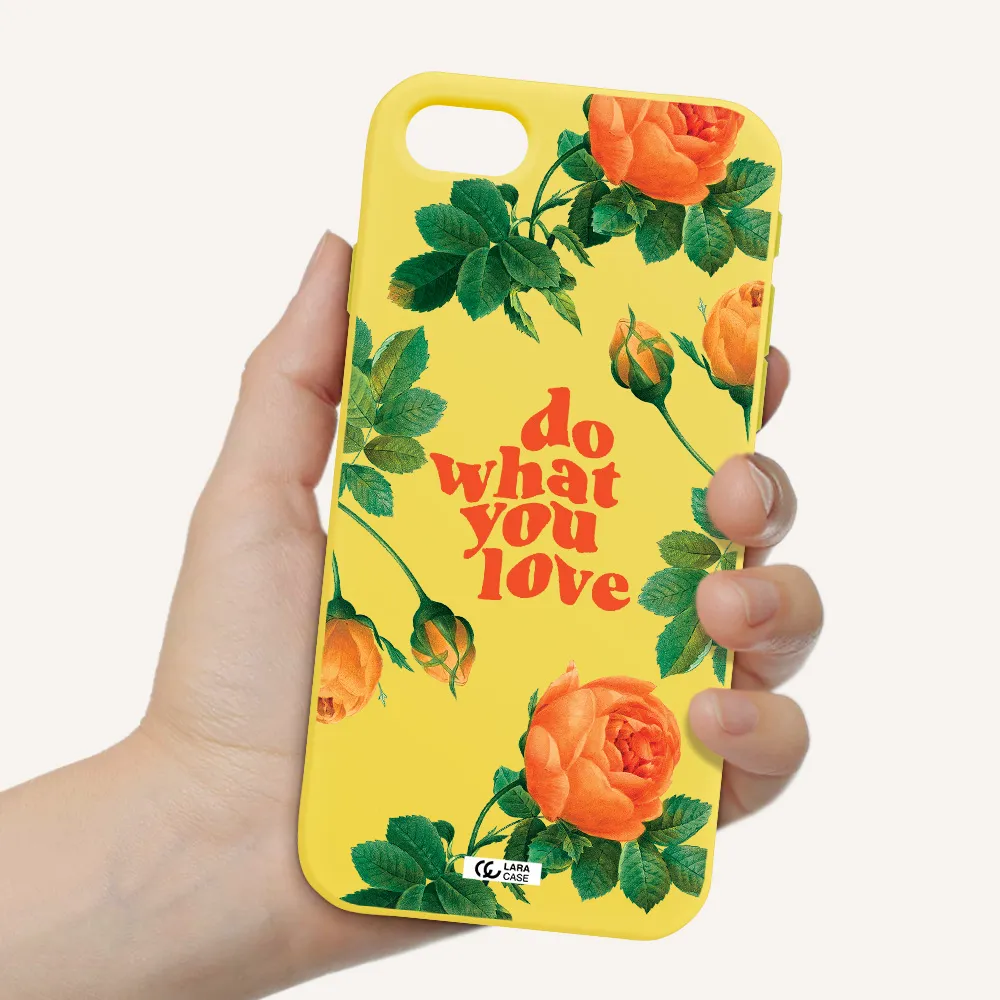 a close up of flowers Apple iPhone se 2020 Silicone canary yellow Case