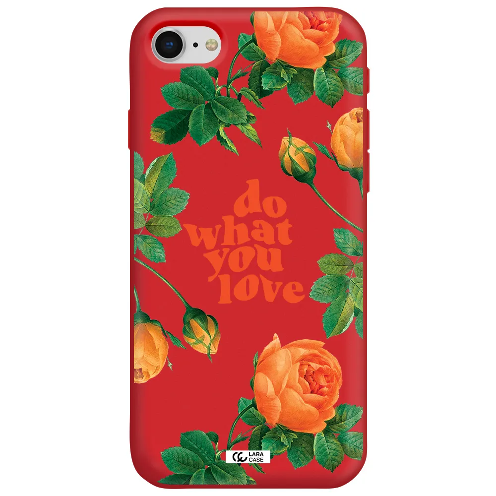 a close up of flowers Apple iPhone se 2020 Silicone Imperial Red Case