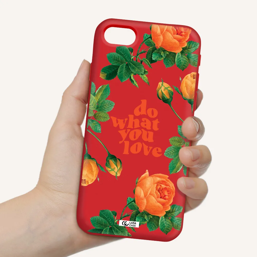 a close up of flowers Apple iPhone se 2020 Silicone Imperial Red Case