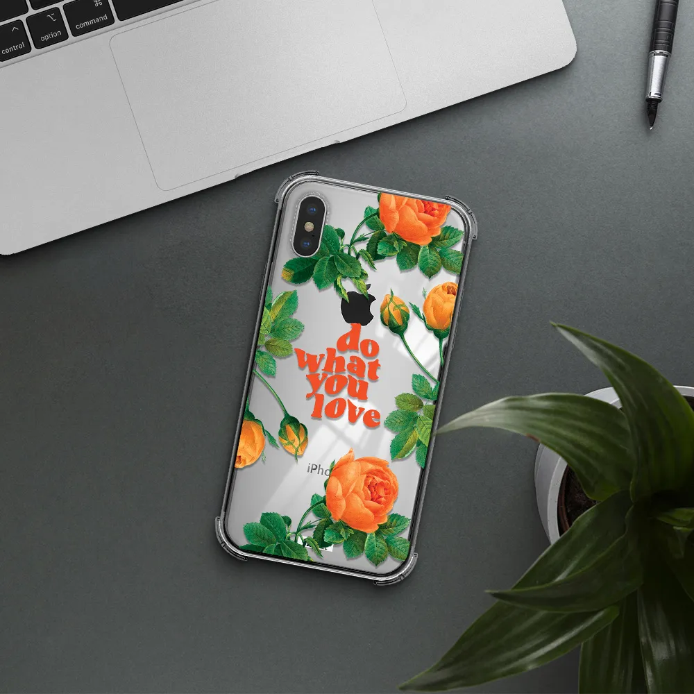 a close up of flowers Apple iPhone X Clear PC Case