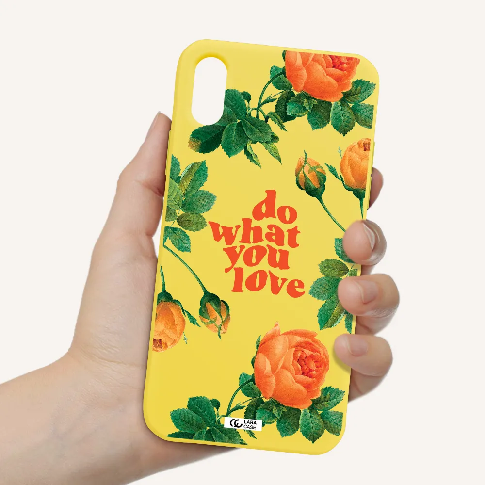 a close up of flowers Apple iPhone X Silicone canary yellow Case
