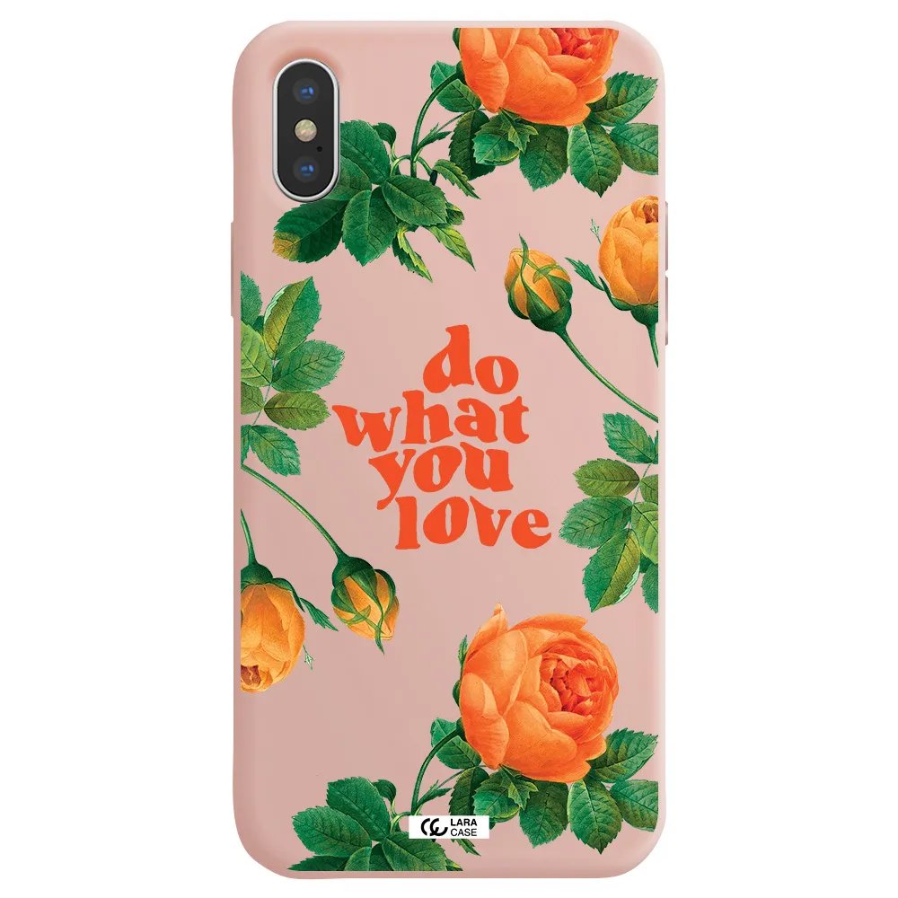 a close up of flowers Apple iPhone X Silicone pastel pink Case