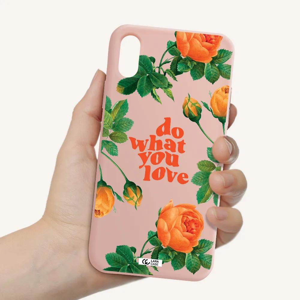a close up of flowers Apple iPhone X Silicone pastel pink Case