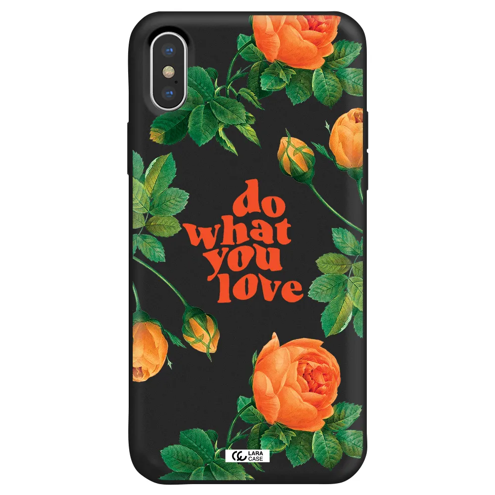 a close up of flowers Apple iPhone XS Silicone black Case