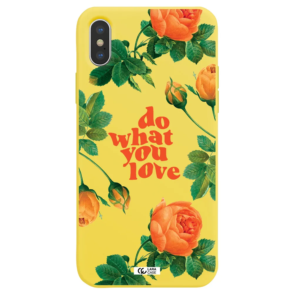 a close up of flowers Apple iPhone XS Silicone canary yellow Case