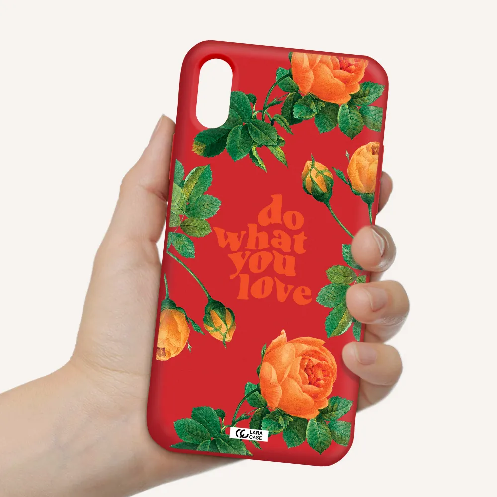 a close up of flowers Apple iPhone XS Silicone Imperial Red Case