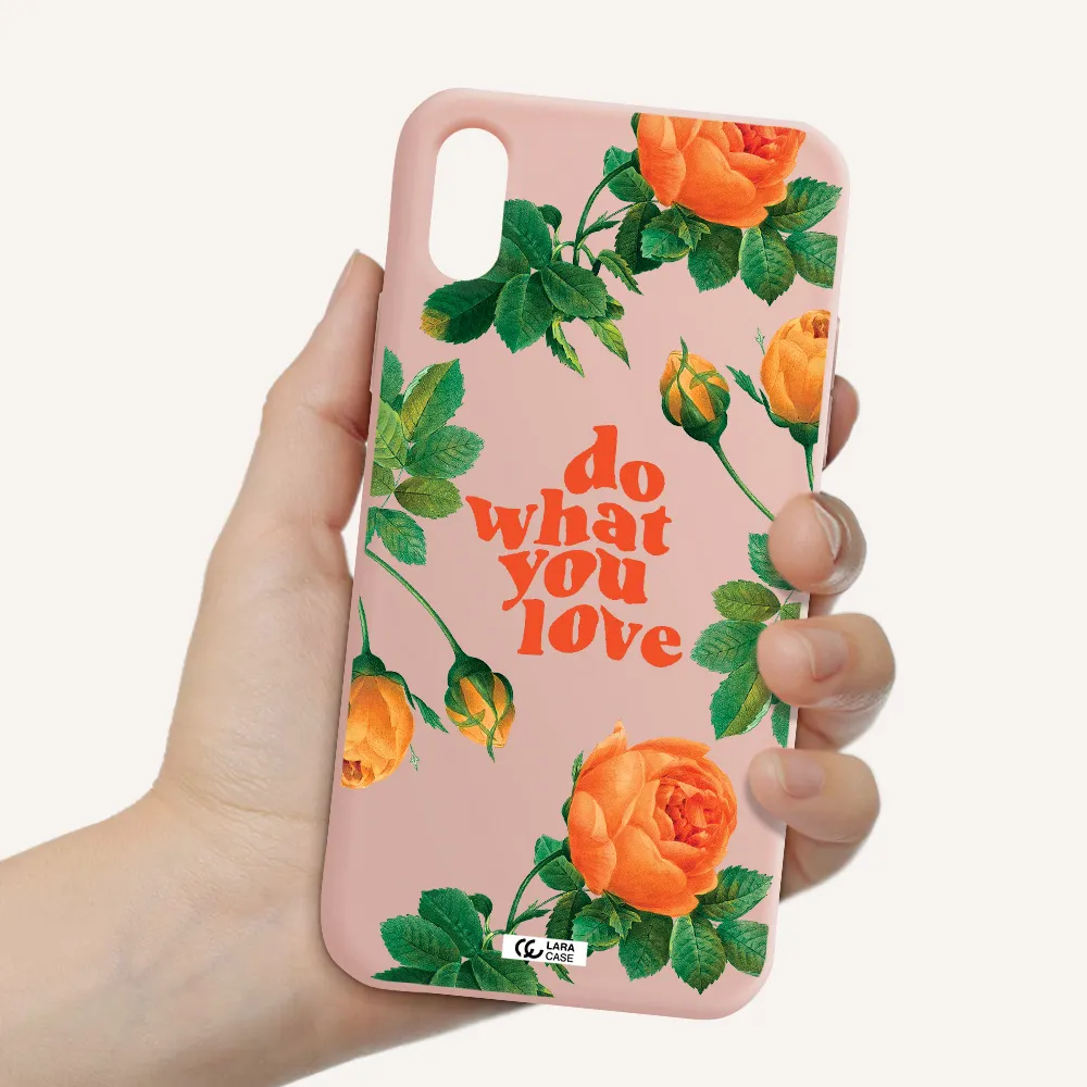a close up of flowers Apple iPhone XS Silicone pastel pink Case