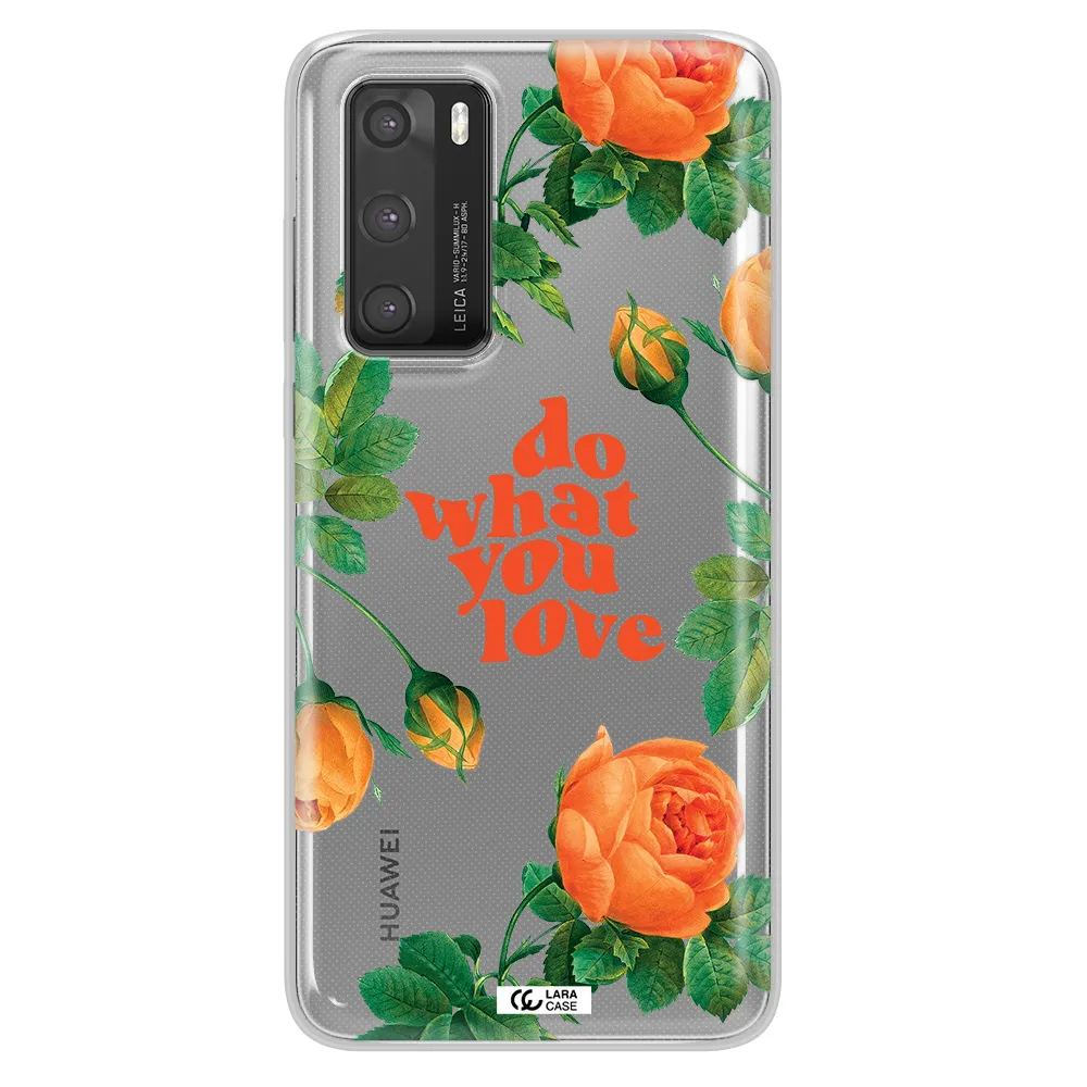 a close up of flowers Huawei P40 Clear TPU Case